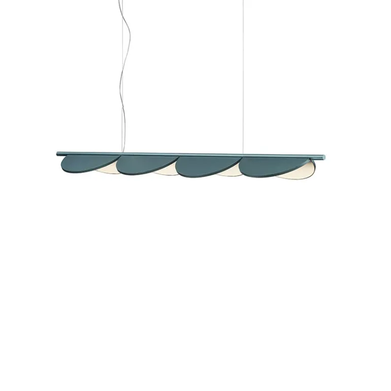 Almendra Linear pendel S4, metallisk bay blå