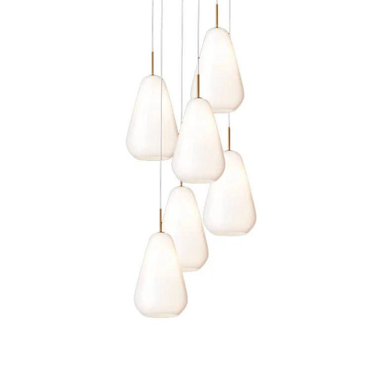 Anoli 6 pendel, nordic guld/opal