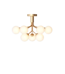 Apiales 9 loftlampe, børstet messing/opal