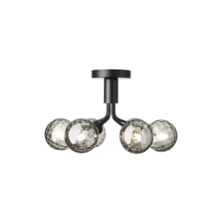 Apiales 6 loftlampe, satin sort/optic smoked glas