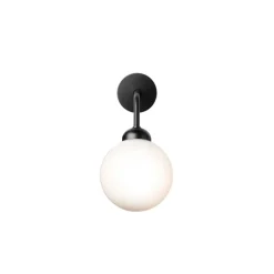 Apiales væglampe hardwired, satin sort/opal