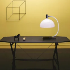 AS1C bordlampe, krom/hvid