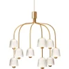 Asteea 9 lysekrone, satin messing/riflet klar