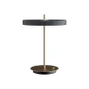 Asteria bordlampe m/USB, antrasit/messing