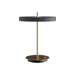 Asteria bordlampe m/USB, antrasit/messing