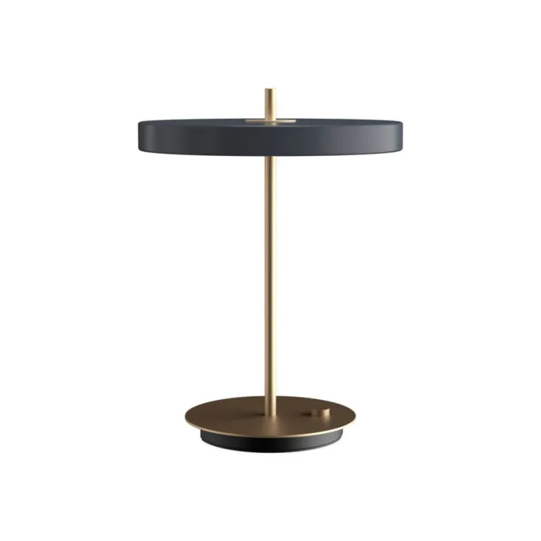 Asteria bordlampe m/USB, antrasit/messing