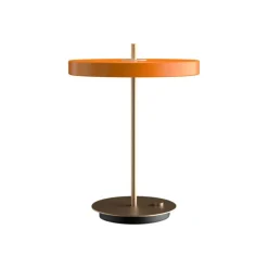 Asteria bordlampe m/USB, orange/messing