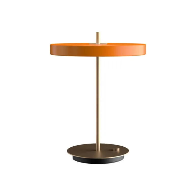 Asteria bordlampe m/USB, orange/messing