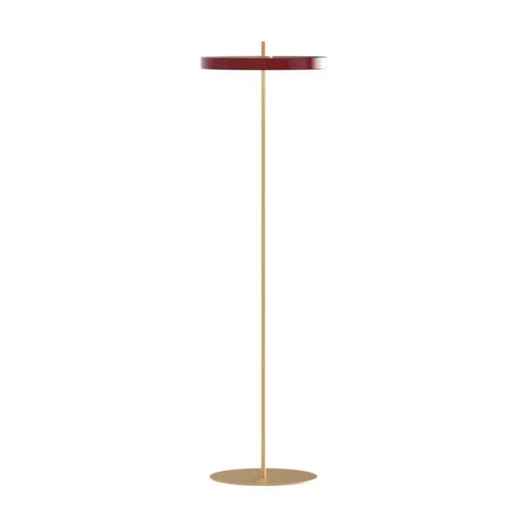 Asteria gulvlampe, ruby rød/messing