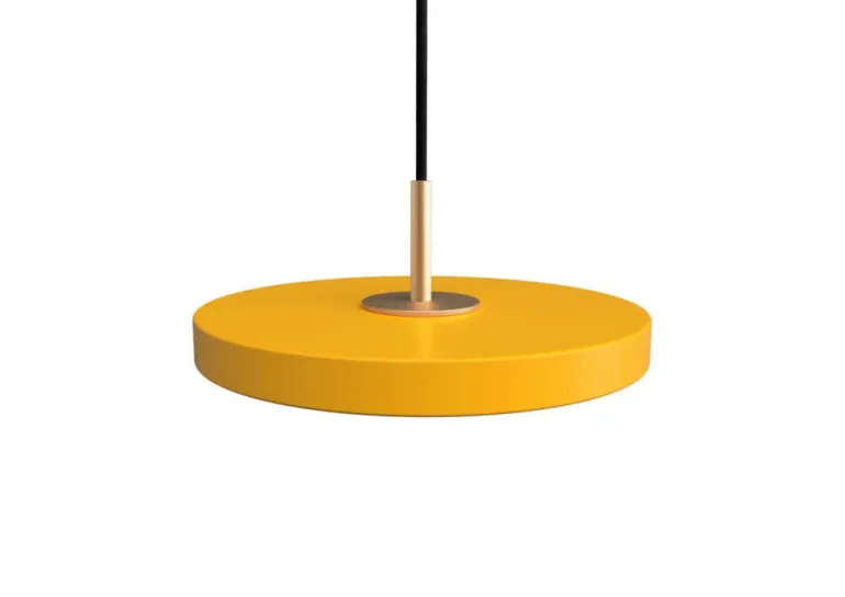 Asteria micro pendel, saffron gul/messing