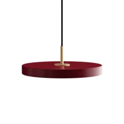 Asteria mini pendel, ruby rød/messing