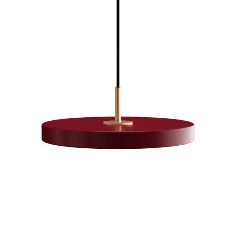 Asteria mini pendel, ruby rød/messing