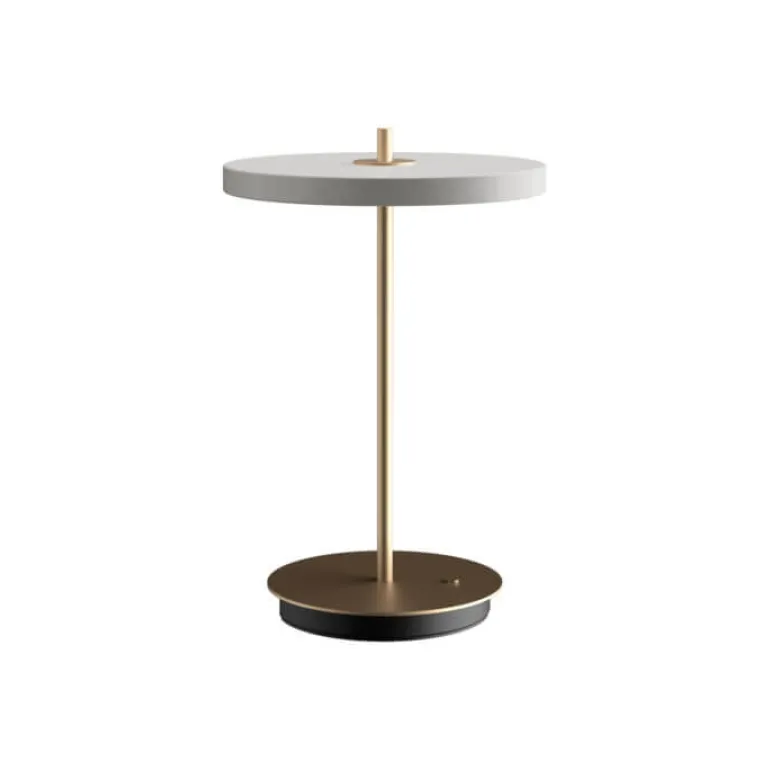 Asteria Move batteri-/bordlampe, mist grå/messing