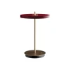 Asteria Move batteri-/bordlampe, ruby rød/messing