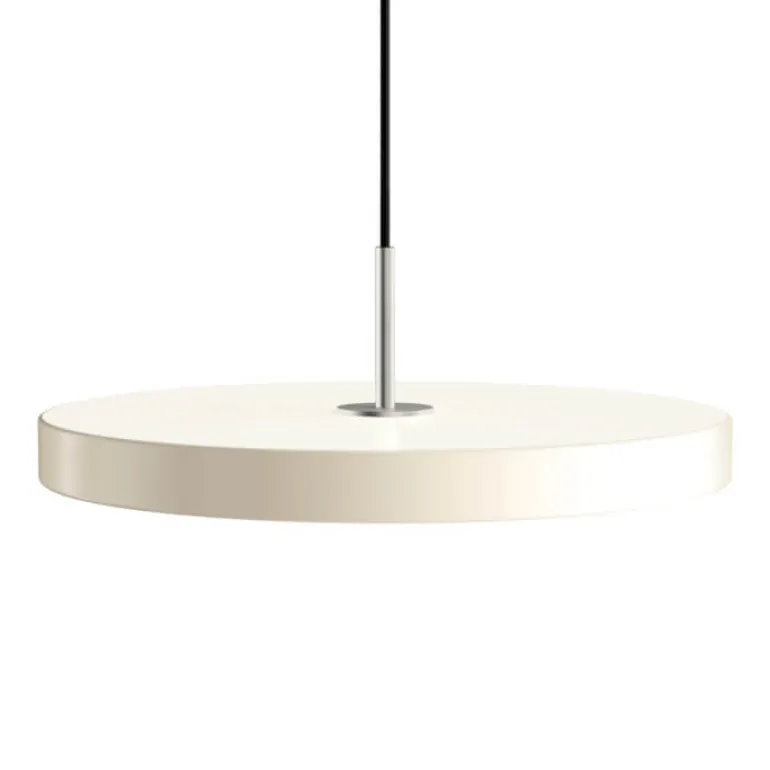 Asteria Plus medium pendel, pearl hvid/stål