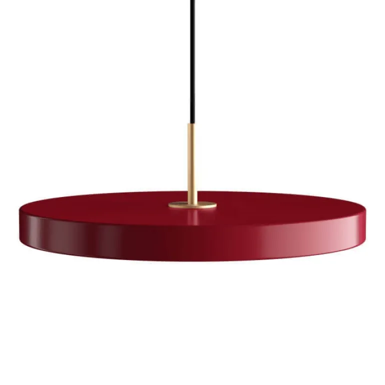 Asteria Plus medium pendel, ruby rød/messing
