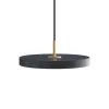 Asteria Plus mini pendel, antrasit/messing