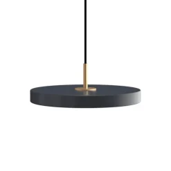 Asteria Plus mini pendel, antrasit/messing