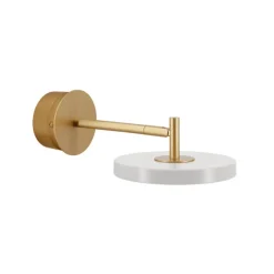 Asteria væglampe kort hardwired, mist grå/messing