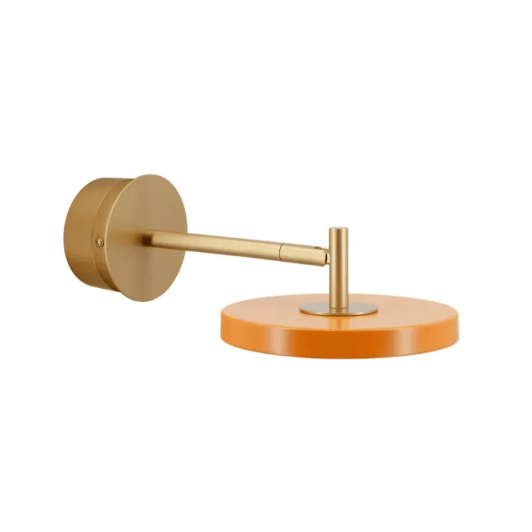 Asteria væglampe kort hardwired, orange/messing