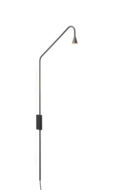 Austere væglampe m. touchdæmp og stik, gunmetal