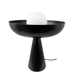 Ava bordlampe med glaskuppel, sort