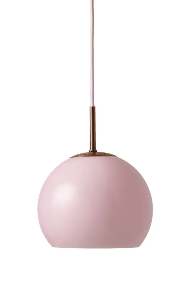 Ball Glass pendel Ø18, opal rosa
