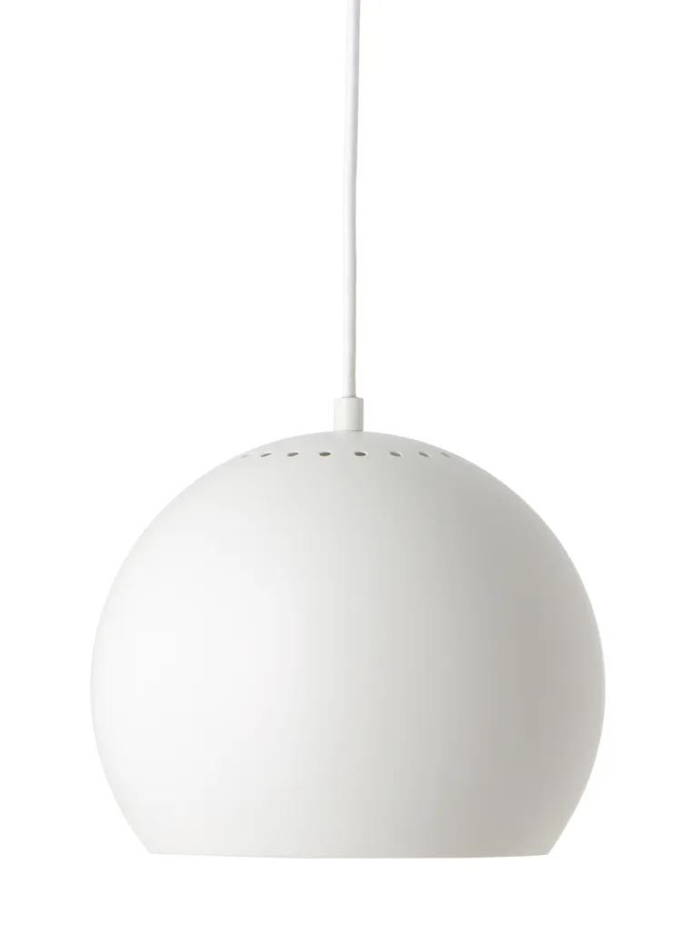 Ball Pendel Ø25, mat hvid