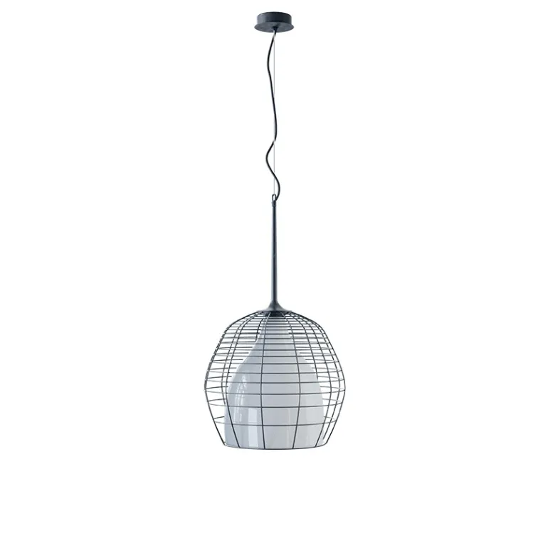 Cage pendel Large, sort/hvid