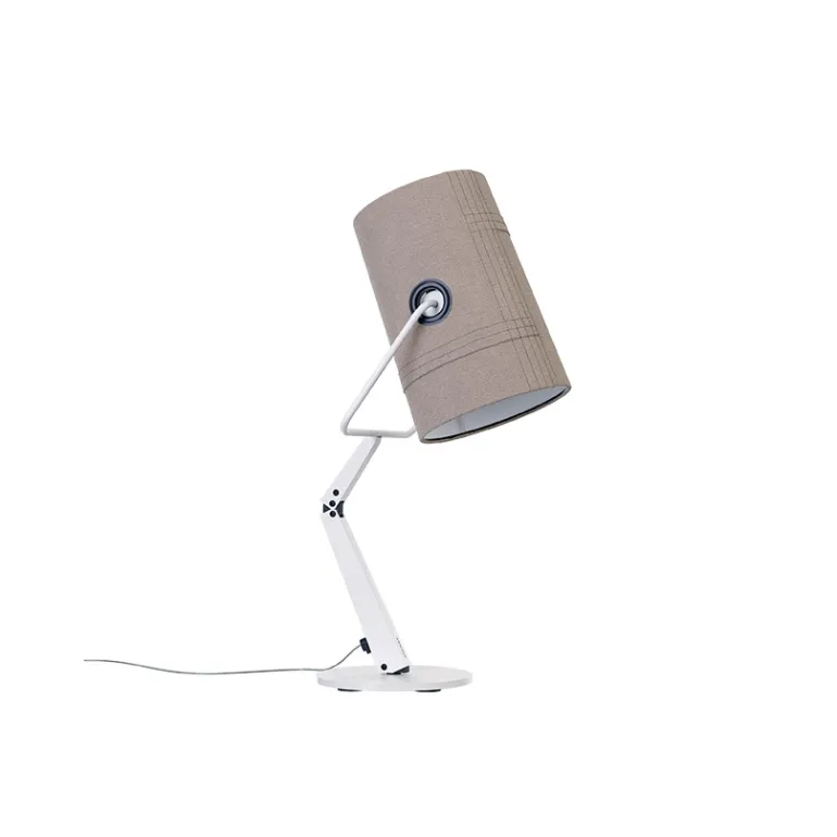 Fork bordlampe, ivory/grå