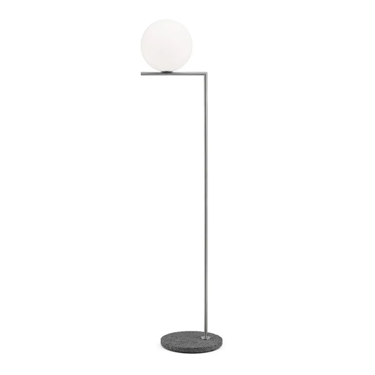 IC Light F2 udendørs gulvlampe, børstet rustfrit stål/grå