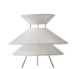 Kiku bordlampe, hvid/stål
