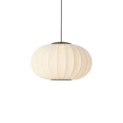 Knit-Wit Ø57 oval pendel LED, pearl hvid