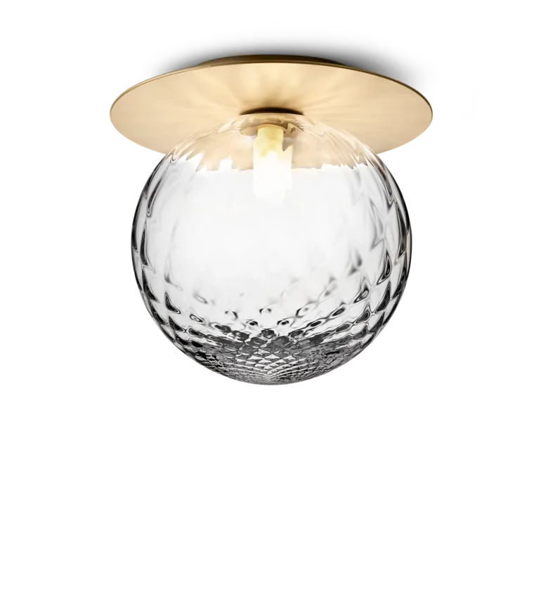 Liila 1 large væglampe / loftlampe IP44, nordic guld/klar