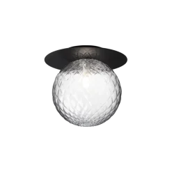 Liila 1 large væglampe / loftlampe, sort/klar