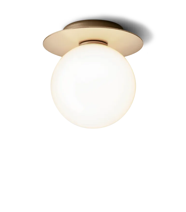 Liila 1 medium væglampe / loftlampe IP44, nordic guld/opal