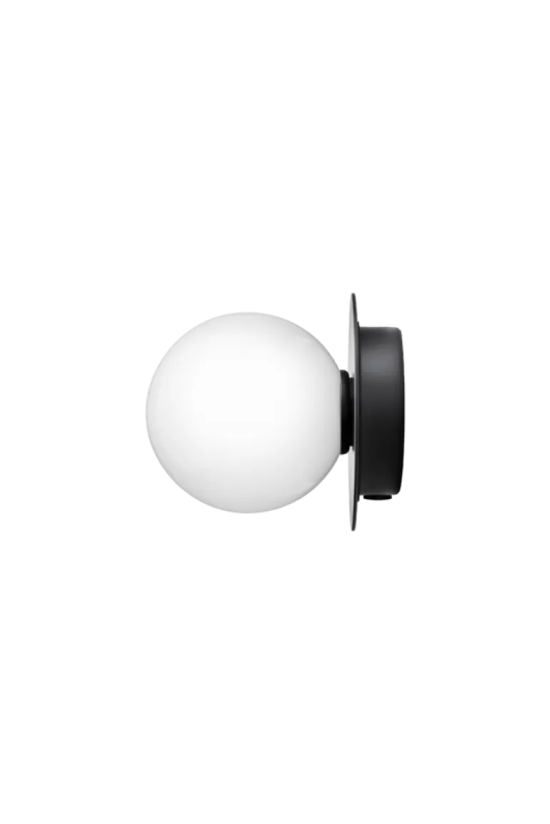 Liila 1 Small væglampe / loftlampe IP44, sort/opal