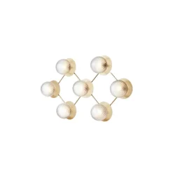 Liila 7 væglampe / loftlampe, nordic guld/klar