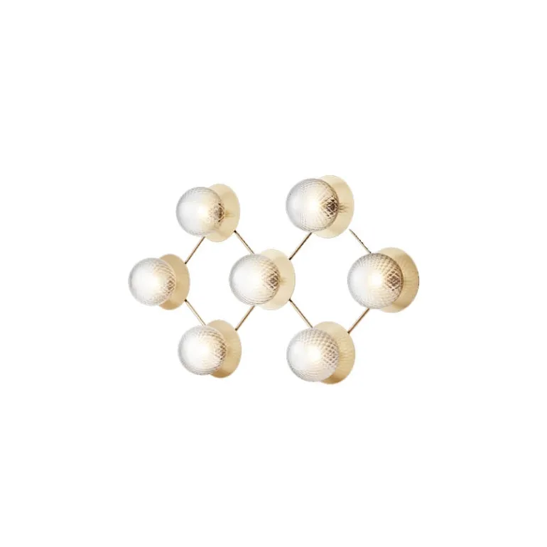 Liila 7 væglampe / loftlampe, nordic guld/klar