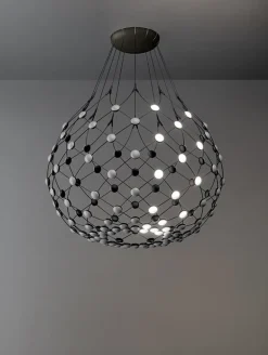 Mesh pendel wireless Ø100 / 1 m ledning, sort