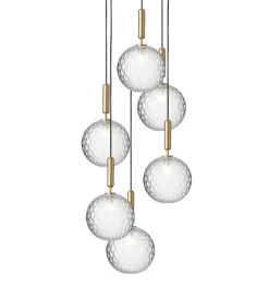 Miira 6 Large pendel, messing/klar