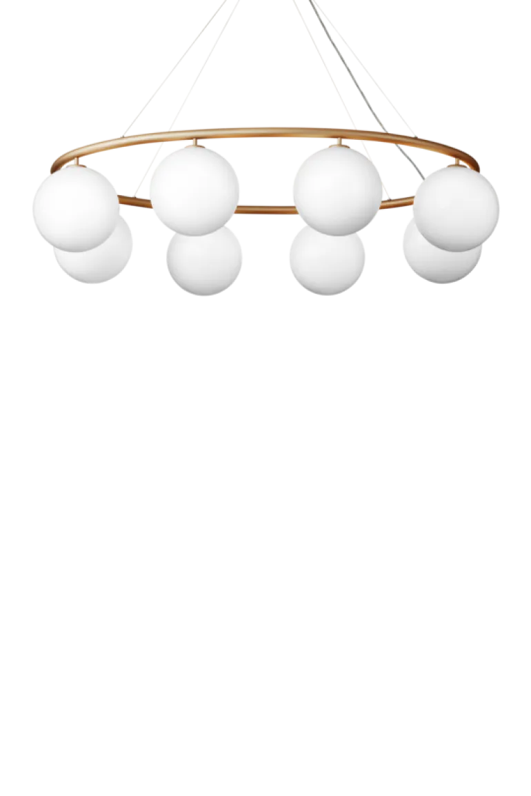 Miira 8 Oval lysekrone, messing/opal