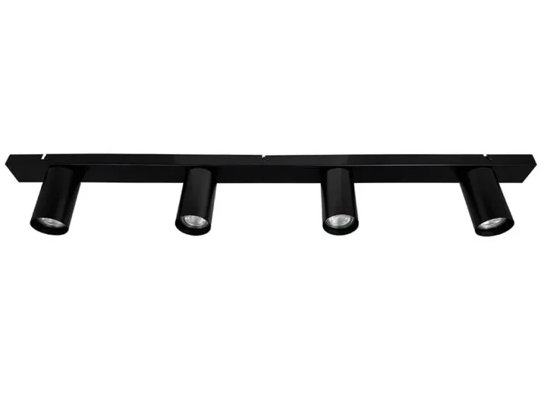 Modern skinne med 4 spots, sort