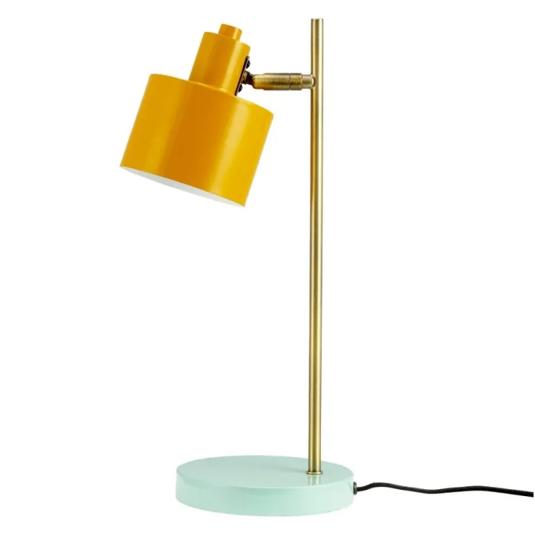 Ocean bordlampe, karry/messing/turkis