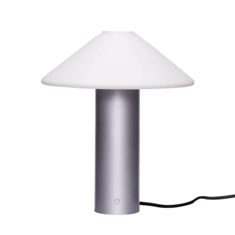 Orbit bordlampe, metallic sølv