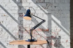 Original 1227 bordlampe, messing/blå