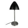 Oulu bordlampe, sort/børstet stål
