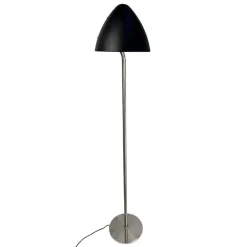 Oulu gulvlampe, sort/børstet stål