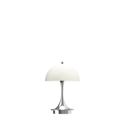 Panthella 160 Portable V3 bord- / batterilampe, krom/beige opal