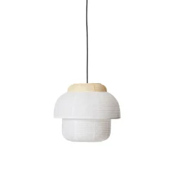 Papier double pendel Ø40, hvid/gul